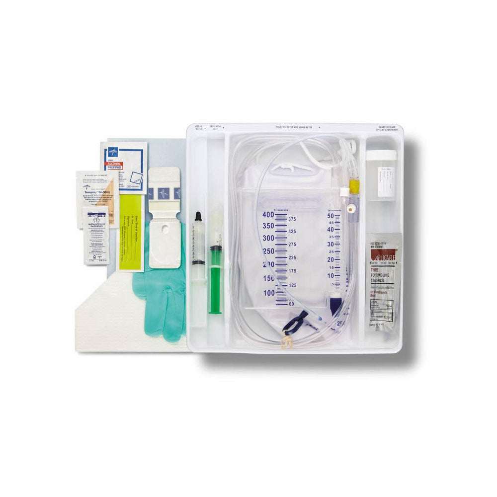 Medline 100% Silicone 1-Layer Foley Catheter Tray with Urine Meter - TTLVENT 16FR10ML 100%SIL C UM TR - URO180816C
