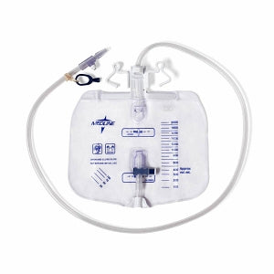Medline Urinary Drain Bags - Drainage Bag, 2, 000 mL, Anti-Reflux Tower with Slide-Tap, OR Sterile, Luer Lock - DYND25205