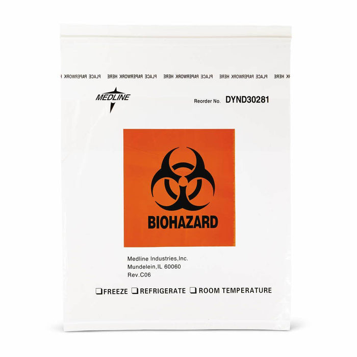 Zip-Style Biohazard Specimen Bags