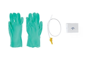 Medline Open Suction Catheter Kits - Suction Catheter Kit with 2 Gloves, Whistle Tip, 12 Fr - DYND40971