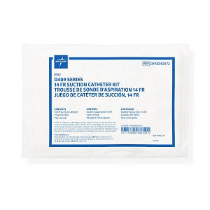 Medline Open Suction Catheter Kits - Suction Catheter Kit with 2 Gloves, Whistle Tip, 14 Fr - DYND40972