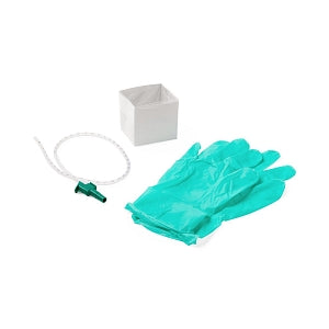 Medline Open Suction Catheter Kits - Suction Catheter Kit with 2 Gloves, Whistle Tip, 14 Fr - DYND40972