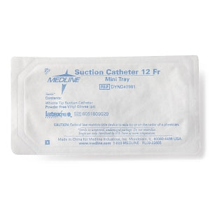 Medline Open Suction Rigid Trays with Catheter and Gloves - Mini Suction Catheter Tray with Pair of Gloves, 12 Fr - DYND40981