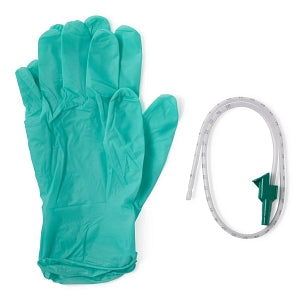 Medline Open Suction Rigid Trays with Catheter and Gloves - Suction Catheter Tray with Pair of Gloves, 14 Fr - DYND40982LG