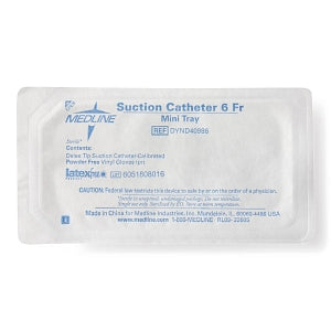 Medline Open Suction Rigid Trays with Catheter and Gloves - Mini Suction Catheter Tray with Pair of Gloves, 6 Fr - DYND40986