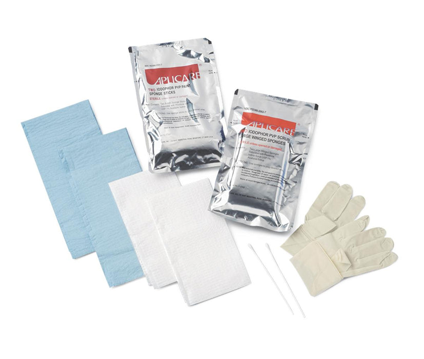 Presaturated Latex-Free Skin Scrub Trays