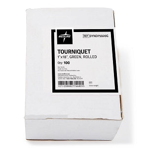 Medline Tourniquets - Tourniquet, Rolled and Banded, Green, 1" x 18" - DYND75020G
