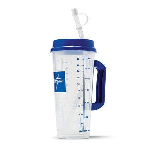 Medline Insulated Carafes - Coffee Mug Carafe with Graduations, Clear with Blue Lid, 24 oz. - DYND80557