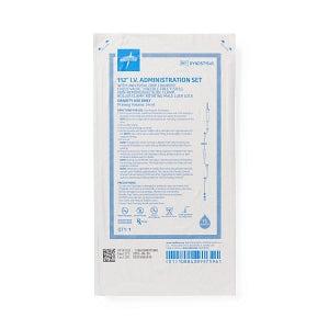 Medline IV Administration Sets - IV Administration Set with 3 Needle-Free Ports, 15 drops / mL, 112" - DYNDST1545