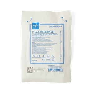 Medline Standard Bore IV Extension Sets - IV Extension Set with Nonbonded Needle-Free Valve, 8"L, 1.6 mL Priming Volume - DYNDTN2001