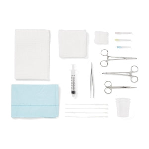 Medline Laceration Trays with Floor-Grade Instruments - Lidded Laceration Tray, Sterile - DYNJ03900