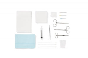 Medline Laceration Trays with Floor-Grade Instruments - Lidded Laceration Tray, Sterile - DYNJ03900