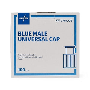 Navilyst Medical Vascular Access Adapters and Caps - Universal Male / Female Luer Lock Connector Cap, Blue - DYNJCAPB