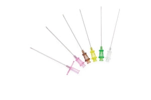 Medline Angiography Introducer Needles, 19G - Base Angiography 19G x 2.75" (7 cm) Introducer Needle, Special Ultra Thin Wall, Brown Hub - DYNJNDL19