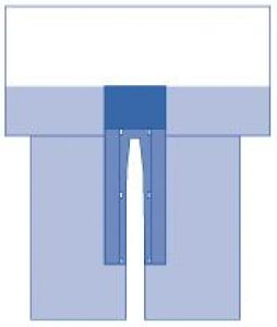 Medline CVMax Split Surgical Drape with Clear Anesthesia Screen - Sterile CVMax Drape with Clear Anesthesia Screen and 8" x 96" Split with Adhesive, 115" x 147.5" x 88" - DYNJP4013