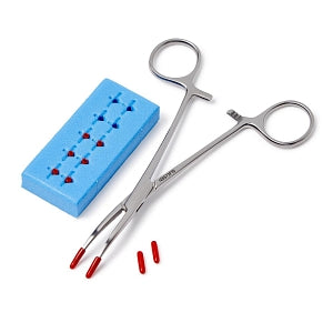 Medline Sterile X-Ray Detectable Suture Boots - Suture Boot, Red Boots in Blue Foam - DYNJSBR5