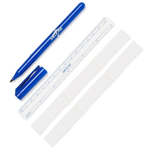 Medline Sterile Regular Tip Surgical Skin Markers - Sterile Skin Marker with Ruler and Labels - DYNJSM02