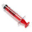 Medline High-Pressure Medication Colored Syringes, 10 mL - Sterile High-Pressure Pre-Labeled Saline Syringe with Fixed Male Luer Lock Fitting, 10 mL, Red - DYNJSYRSAL10R