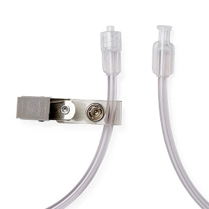 Medline High-Pressure Contrast Injection Tubing, Male Luer Lock, Female - High-Pressure Injection Tubing with Drape Clip and Fixed Male Luer Lock with Female Fittings, 20" - DYNJTBHPC20F