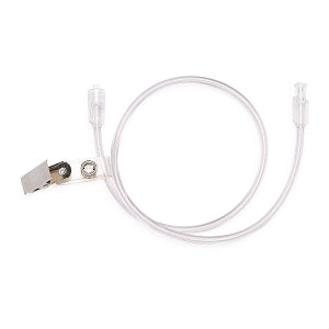 Medline High-Pressure Contrast Injection Tubing, Male Luer Lock, Female - High-Pressure Injection Tubing with Drape Clip and Fixed Male Luer Lock with Female Fittings, 20" - DYNJTBHPC20F