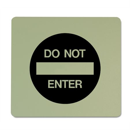 6" x 6" Dark Grey on Alfalfa Plaque with Rounded Corners Do Not Enter Symbol