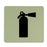 6" x 6" Dark Grey on Alfalfa Plaque with Rounded Corners Extinguisher Symbol