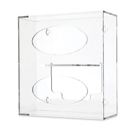 Side-Loading Acrylic Glove Dispenser Double - 10.125"W x 4.125"D x 10.75"H