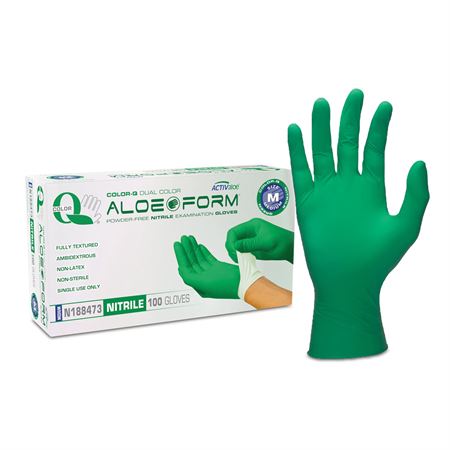 AloeForm Nitrile Exam Gloves Medium