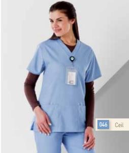 Encompass Group Fundamentals Ladies V-Neck Scrub Tops - Fundamentals V-Neck Scrub Top, Sapphire Blue, Size L - 46846-SB7