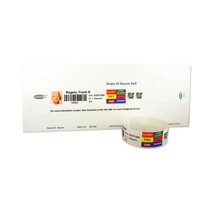 Endur ID Wide Secure Soft Wristbands - Wide Secure Soft ID Wristband with Double Adhesive Flap, Adult - XSS-1-LA