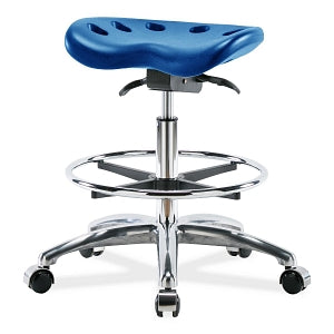 E Com Seatings Polyurethane Tractor Stools - POLY TRACT MB SO - FT RING, CSTRS, BLUE - PTMBSO-CR-CF-CC-BLU