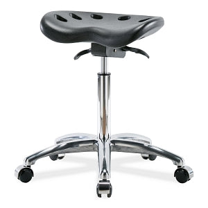 E Com Seatings Polyurethane Tractor Stools - POLY TRACT MB SO - CH BASE, CSTRS, BLK - PTMBSO-CR-NF-CC-BLK