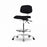 EO2 Concepts Class 100 Cleanroom Medium Bench-Height Chairs - Class 100 Cleanroom Medium Bench-Height Chair, Vinyl, Chrome Adjustable Foot Ring, Casters, Black - NCR-VMBCH-CR-T0-A0-CF-CC-8540