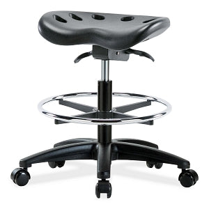 E Com Seatings Polyurethane Tractor Stools - POLY TRACT MB SO - FT RING, CSTRS, BLK - PTMBSO-RG-CF-RC-BLK