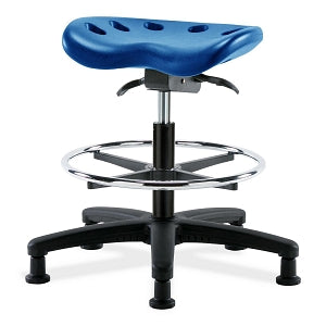 E Com Seatings Polyurethane Tractor Stools - POLY TRACT MB SO - FT RING, GLDS, BLUE - PTMBSO-RG-CF-RG-BLU