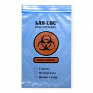 Elkay Plastics Reclosable 3-Wall Specimen Transfer Bags - Reclosable Specimen Transfer Bag with Biohazard Symbol, 3-Wall, Blue Tint, 2 mil Thickness, 6 x 9 - LAB20609BE
