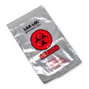 Elkay Plastics Lab Loc Biohazard Specimen Bags - Seal-N-Rip Resealable Specimen Bag, BIOHAZRD Printed, Perforated, 3-Wall Construction, 12" x 15", Clear - F21215SNR