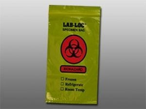 Elkay Plastics Yellow Tint Specimen Transfer Bag - Yellow Tint Specimen Transfer Bag, 6" x 9" - LAB20609YE