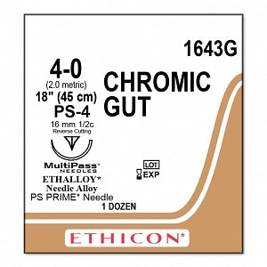 Ethicon Surgical Chromic Gut Sutures - SUTURE, 4/0 18 CHROMIC GUT, PS ...