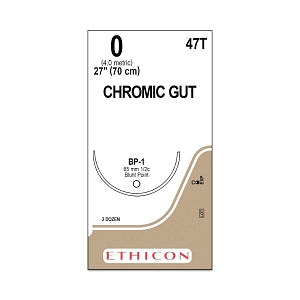 Ethicon Surgical Chromic Gut Sutures - SUTURE, 0 27 CHROMIC GUT, BP-1, VA - 47T
