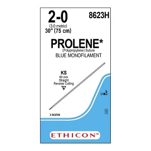 Ethicon Prolene Blue Needled Sutures - SUTURE, PROLENE, MONO, BLUE, 2/0, 30, KS, VA - 8623H