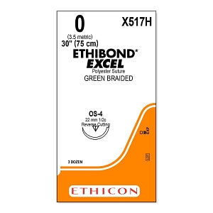 Ethicon Ethibond-Excel Sutures - SUTURE, ETHIBOND-EXCEL, GREEN, 0, 30, OS-4, VA - X517H