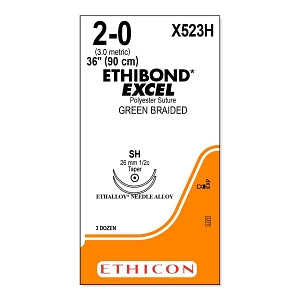 Ethicon Ethibond-Excel Sutures - SUTURE, ETHIBOND-EXCEL, GREEN, 2/0, 36, VA - X523H