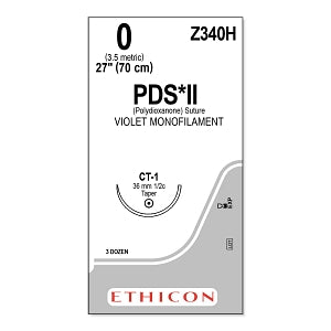 Ethicon PDS II Violet Sutures - SUTURE, 0 27 PDS II VIO MONO CT1, VA - Z340H