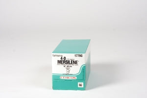 Ethicon Sabreloc Spatula Mersilene Nonabsorbable Suture - Mersilene Suture, 18", White, S-2 Needle, Size 4/0 - 1779G