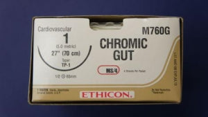 Ethicon Chromic Gut Surgical Sutures - Chromic Gut Suture, G-3, Size 4-0, 18" - 793G