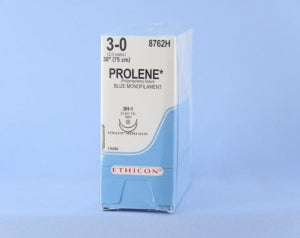 Ethicon Prolene Sutures with Hemo-Seal - PROLENE Polypropylene Monofilament Suture, Blue, Double-Armed, SH-1 Needle, Size 4-0, 30" - 8762H