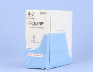 Ethicon Prolene Sutures with Hemo-Seal - PROLENE Polypropylene Monofilament Suture, Blue, BB Needle, Size 4-0, 30" - 8881H