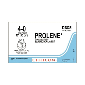 Ethicon Prolene Polypropylene Sutures - Prolene Polypropylene Suture, D-Special, Blue, Mono, 4-0, 36" - ET D9835