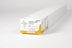 Ethicon Sternum Stainless Steel Non-Absorbable Sutures - SUTURE, SURGICAL, SS, MONO, B&S, 5, 2-18" - M657G